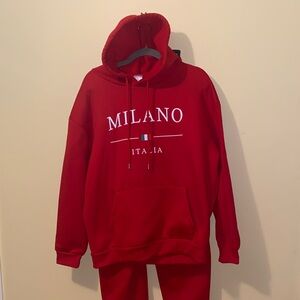 Milano Italia Vibrant Red Unisex Sweat Set size L